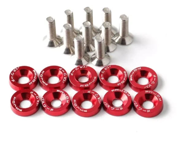 Arandela JDM con tornillos – pa color: roja