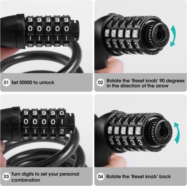 Candado de Cable Antirrobo Para Bici y Patinete