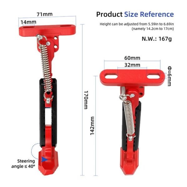 Pata de cabra ajustable para Xiaomi M365/Pro /Pro2/1S/MI3 (roja-negro)