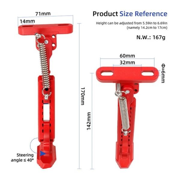 Pata de cabra ajustable para Xiaomi M365/Pro /Pro2/1S/MI3 (rojo)