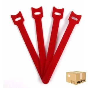 Bridas del velcro reutilizable 12x150mm – pa color: roja