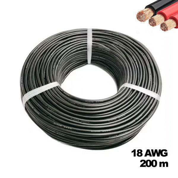 Cable 18AWG 200M Negro
