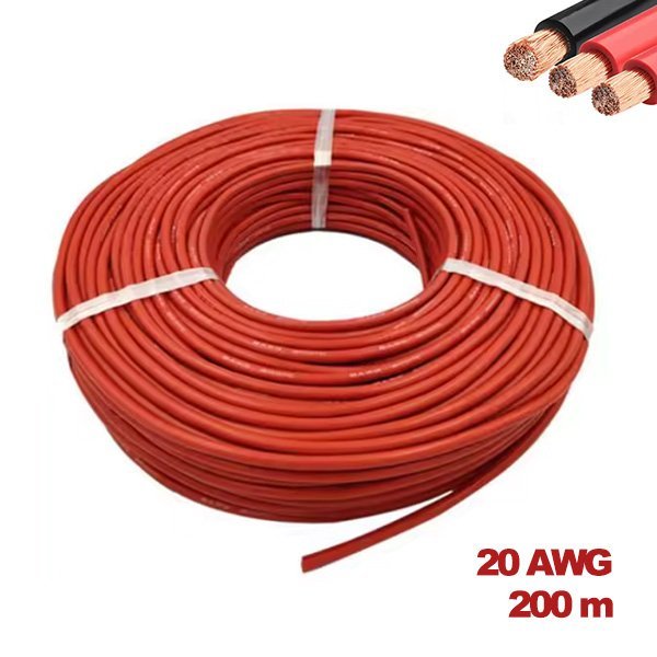 Cable 20AWG 200M Rojo