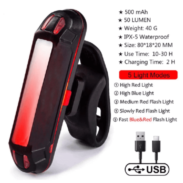 Luz trasera patinete eléctrico y bicicleta