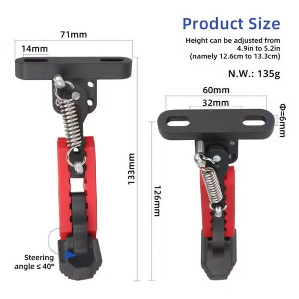 Pata de cabra ajustable para Xiaomi scooter 4/Ninebot F (rojo)