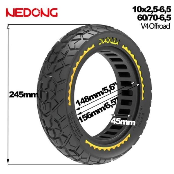 Rueda maciza 10x2,5-6,5 60/70-6,5 45mm offroad [Nedong]