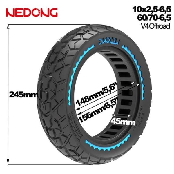 Rueda maciza 10x2,5-6,5 60/70-6,5 45mm offroad [Nedong]